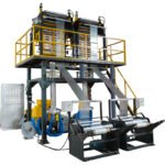 double lines film blowing machine in working