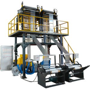double lines film blowing machine in working